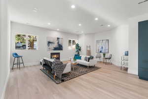 Living room featuring light hardwood / wood-style flooring