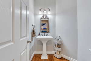 Bathroom featuring hardwood / wood-style flooring