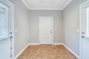 Additional entryway with crown molding