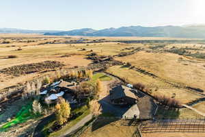 Bird's eye view featuring a mountain view and a rural view