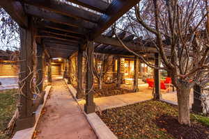 View of patio with a pergola