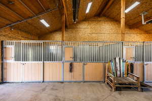 View of horse barn