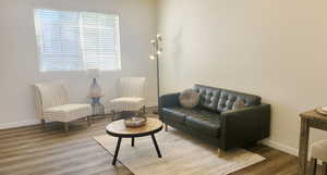 Living room featuring hardwood / wood-style floors