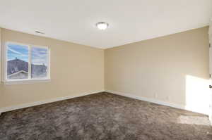 View of carpeted spare room