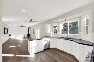 Kitchen open to family room.