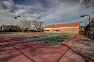 View of tennis court