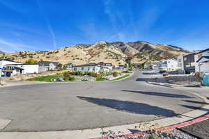 View of street with a mountain view