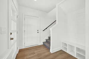 Entryway featuring light hardwood / wood-style flooring