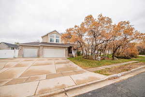 View of front property with a garage