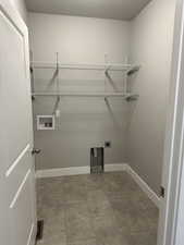 Laundry room featuring hookup for an electric dryer and washer hookup