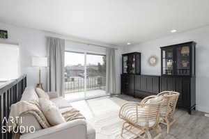 Living room featuring light hardwood / wood-style floors