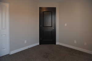 Bedroom with carpet flooring