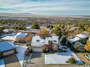 Drone / aerial view with a mountain view