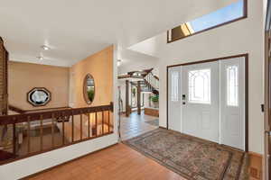 Foyer featuring hardwood / wood-style flooring