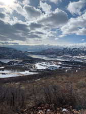 View of mountain feature featuring a water view