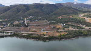 View of mountain feature with a water view