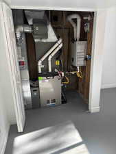 View of Lennox HVAC and Tankless Hot water Heater