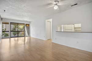 Open living room and dining area