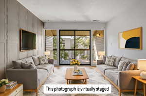 Virtual staged living room