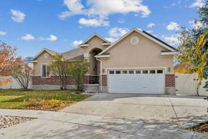 View of front property with a garage