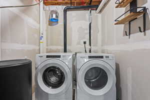 Laundry room in basement