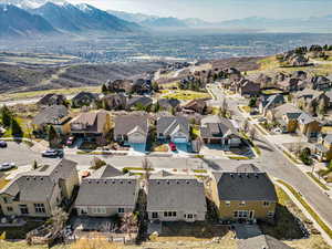 Aerial view featuring a mountain view and a residential view