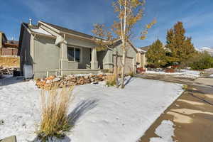 View of front of property featuring a garage