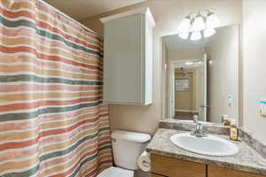 Bathroom with vanity and toilet