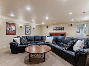 View of carpeted living room