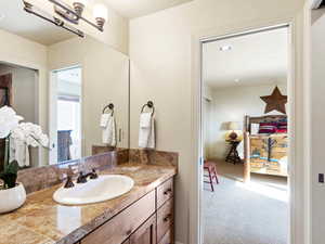 Bathroom featuring vanity