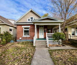 View of front of home featuring covered porch