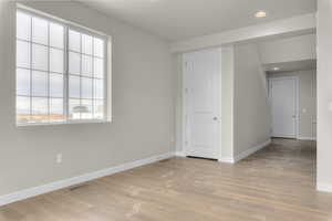 Interior space featuring light wood-type flooring