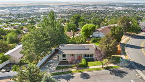 Aerial view of residential area
