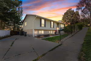 East facing front of home