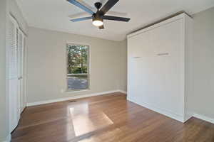 Guest bedroom/office with builtin Murphy bed