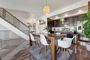 Dining area and kitchen