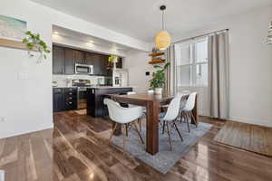 Dining area and kitchen