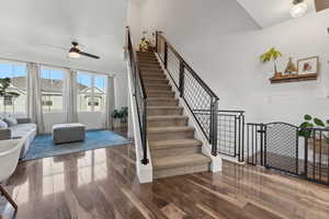 Open floorplan and vaulted ceilings