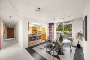 Dining area with sink