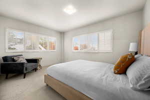 View of carpeted bedroom