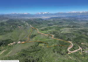 Bird's eye view featuring a mountain view