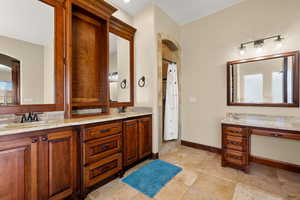 Bathroom featuring vanity