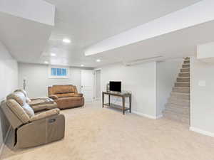 View of carpeted living room