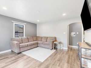 Living room featuring light hardwood / wood-style floors