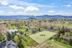 Bird's eye view featuring a mountain view