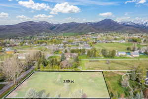 Birds eye view of property featuring a mountain view