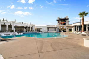 View of pool featuring a patio