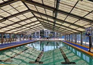 View of covered lap pool