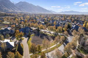 Aerial view with a mountain view