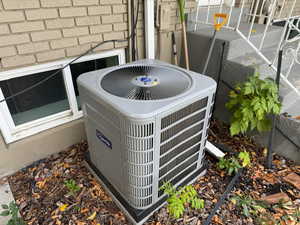 Exterior details featuring central AC unit